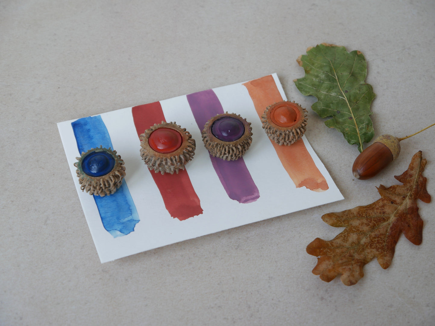 צבעים בספלולים - ערכת צבעי גואש טבעיים לילדים