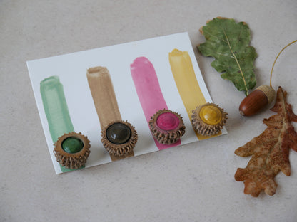 צבעים בספלולים - ערכת צבעי גואש טבעיים לילדים