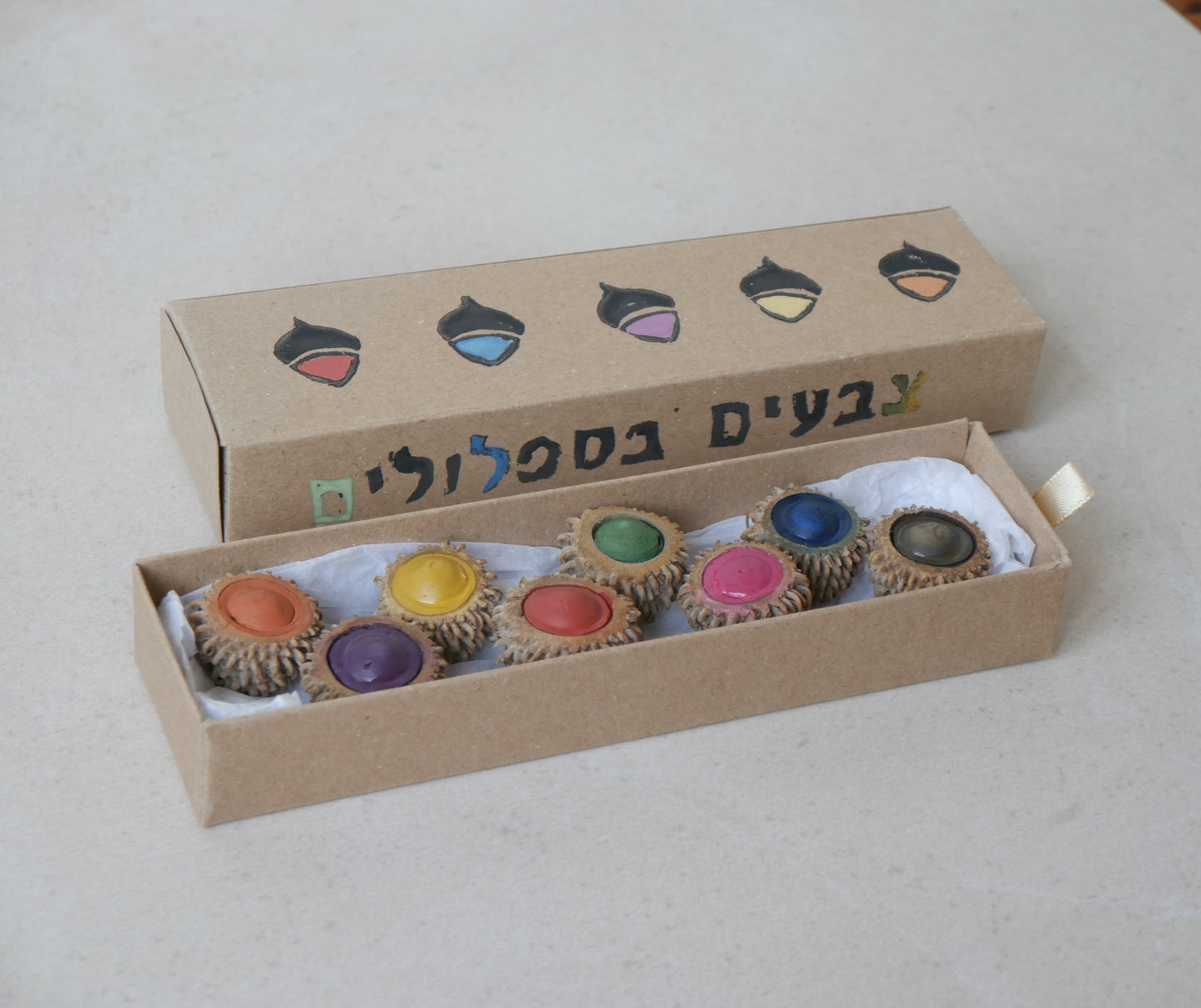 צבעים בספלולים - ערכת צבעי גואש טבעיים לילדים