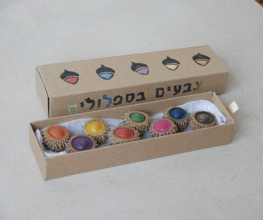 צבעים בספלולים - ערכת צבעי גואש טבעיים לילדים