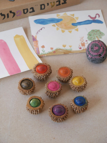צבעים בספלולים - ערכת צבעי גואש טבעיים לילדים
